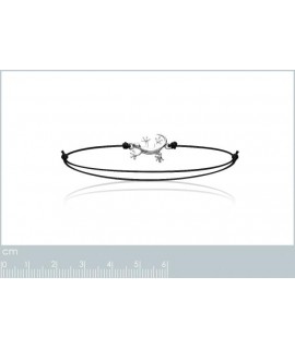 Bracelet cordon lézard argent