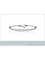 Bracelet cordon lézard argent