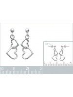 Boucles d'oreilles 2 coeurs argent