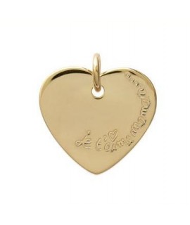 Pendentif Coeur Je t'aime maman... plaqué or