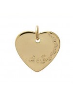 Pendentif Coeur Je t'aime maman... plaqué or