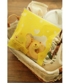 Lot 5 pochettes jaunes ourson