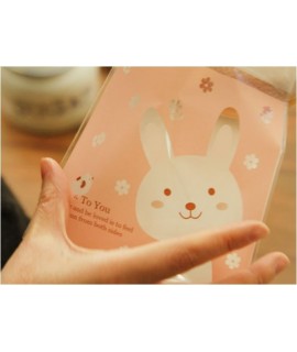 Lot 5 pochettes lapin rose