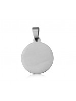 Pendentif médaille ronde acier 20 mm