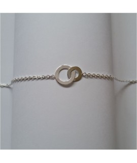 Bracelet double anneau argent