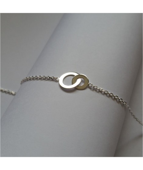 Bracelet double anneau argent