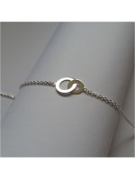 Bracelet double anneau argent