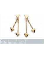 Boucles d'oreilles pendantes 3 coeurs