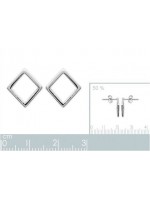 Boucles d'oreilles carrés argent 10 mm