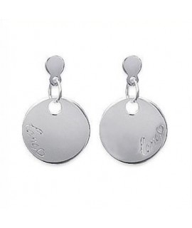 Boucles d'oreilles Médaille Love argent