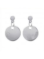 Boucles d'oreilles Médaille Love argent