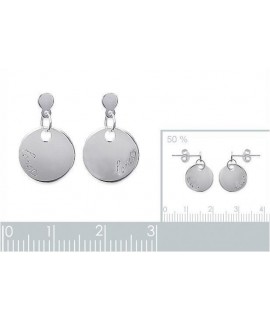 Boucles d'oreilles Médaille Love argent