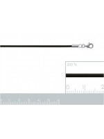 Cordon collier 45 cm noir avec fermoir en argent