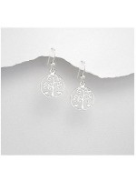 Boucles d'oreilles arbre de vie coeurs