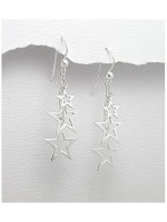 Boucles d'oreilles 3 étoiles argent