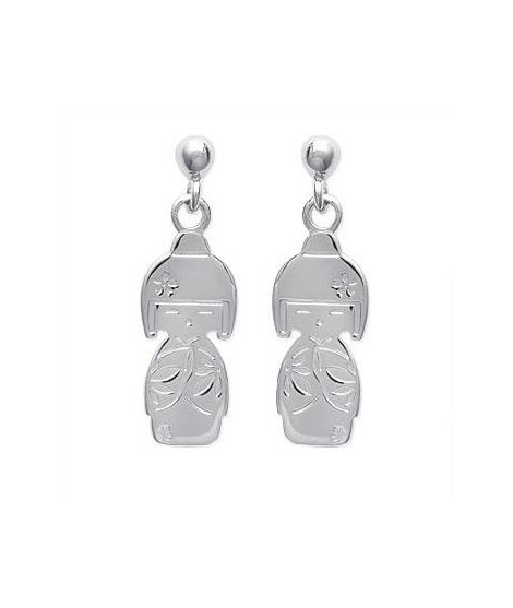 Boucles d'oreilles "Poupée chinoise" argent