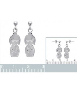 Boucles d'oreilles "Poupée chinoise" argent