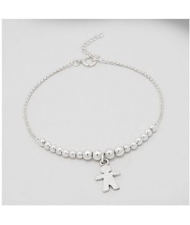 Bracelet en argent avec enfant garçon