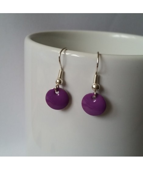 Boucles d'oreilles Confettis Violet Cassis