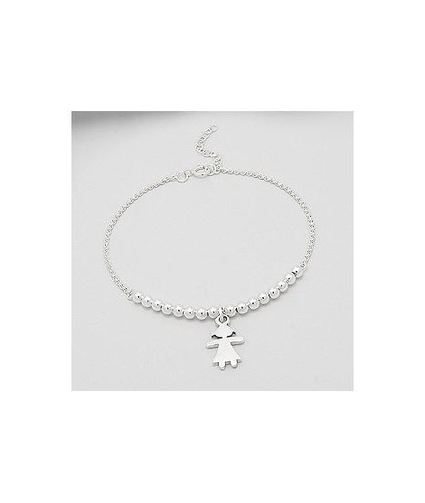 Bracelet fille et perles en argent