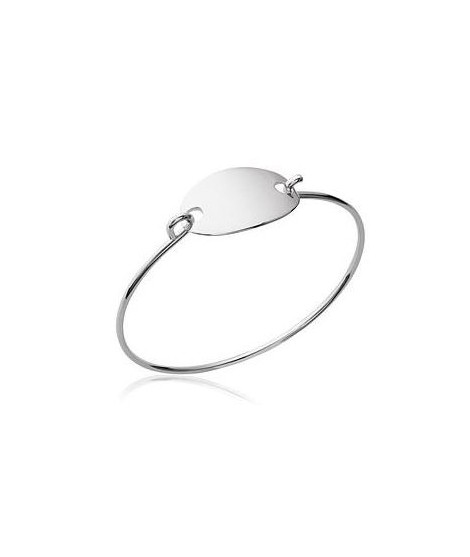 Bracelet jonc ovale à graver argent