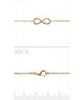 Bracelet infini plaqué or 18 cm