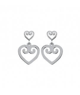 Boucles d'oreilles coeur double acier