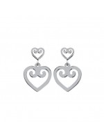 Boucles d'oreilles coeur double acier