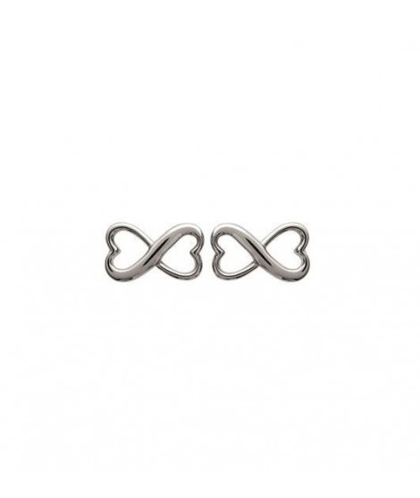 Boucles d'oreilles infini coeurs argent