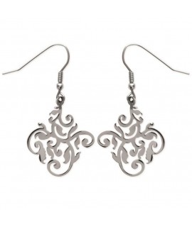 Boucles d'oreilles arabesques acier 42 mm