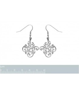 Boucles d'oreilles arabesques acier 42 mm