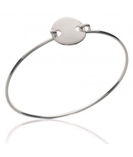 Bracelet rigide médaille à graver argent