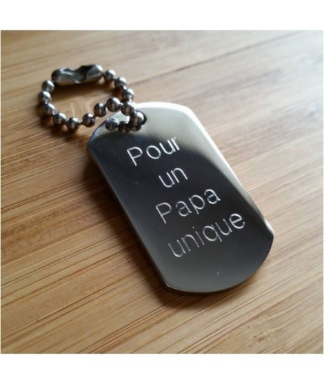 Porte-clé Plaque Militaire Acier