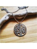 Collier arbre de vie 22 mm sur chaine acier