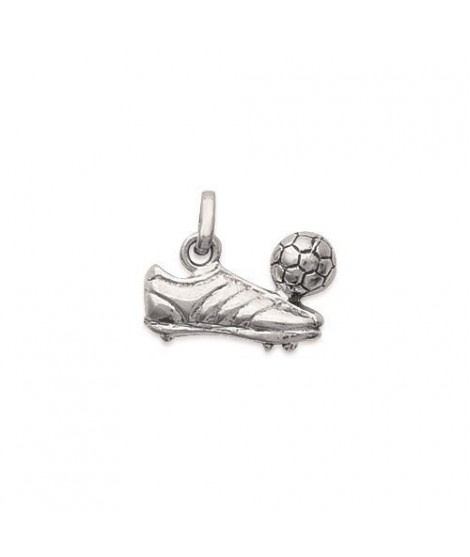 Pendentif chaussure de foot et ballon argent