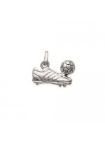 Pendentif chaussure de foot et ballon argent