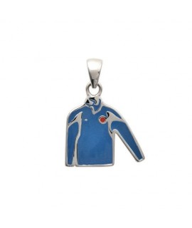 Pendentif maillot de foot équipe de France bleu argent