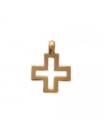 Pendentif Croix 16 mm plaqué or