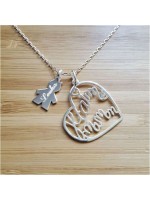 Collier enfant gravé et coeur "je t'aime maman"