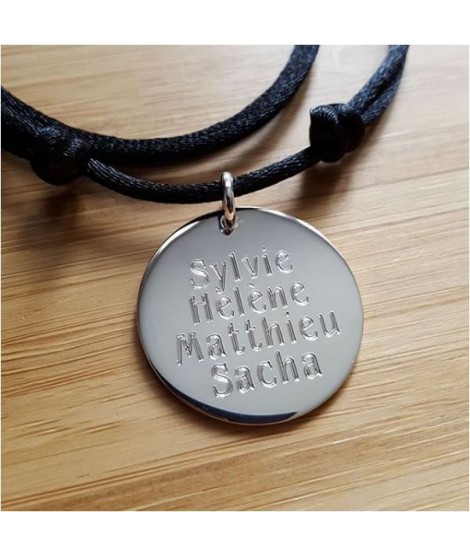 Collier Médaille 27 mm Gravée