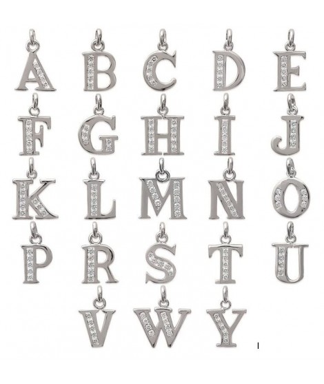 Pendentif lettre de l'alphabet au choix