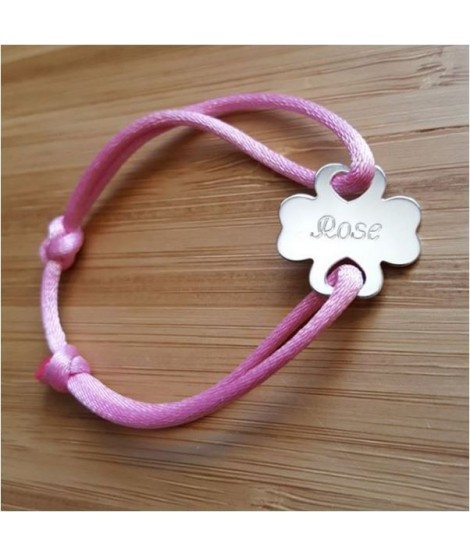 Bracelet élastique rose fluo avec croix