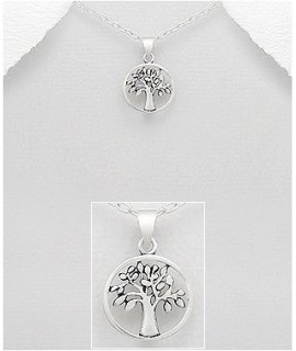 Pendentif ajouré arbre de vie argent 13 mm