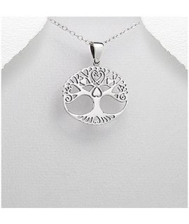 Pendentif arbre de vie ovale argent