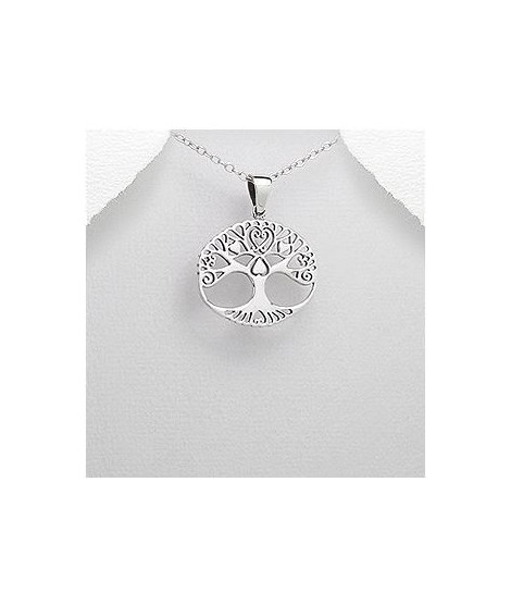 Pendentif arbre de vie ovale argent