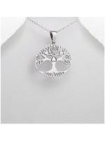 Pendentif arbre de vie ovale argent