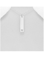 Pendentif rectangle coeur argent