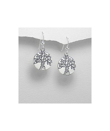 Boucles d'oreilles argent de vie argent