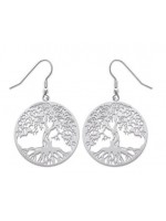 Boucles d'oreilles arbre de vie 30 mm acier