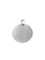 Pendentif médaille ronde acier 30 mm